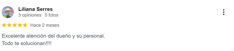 Reseña de cliente 1